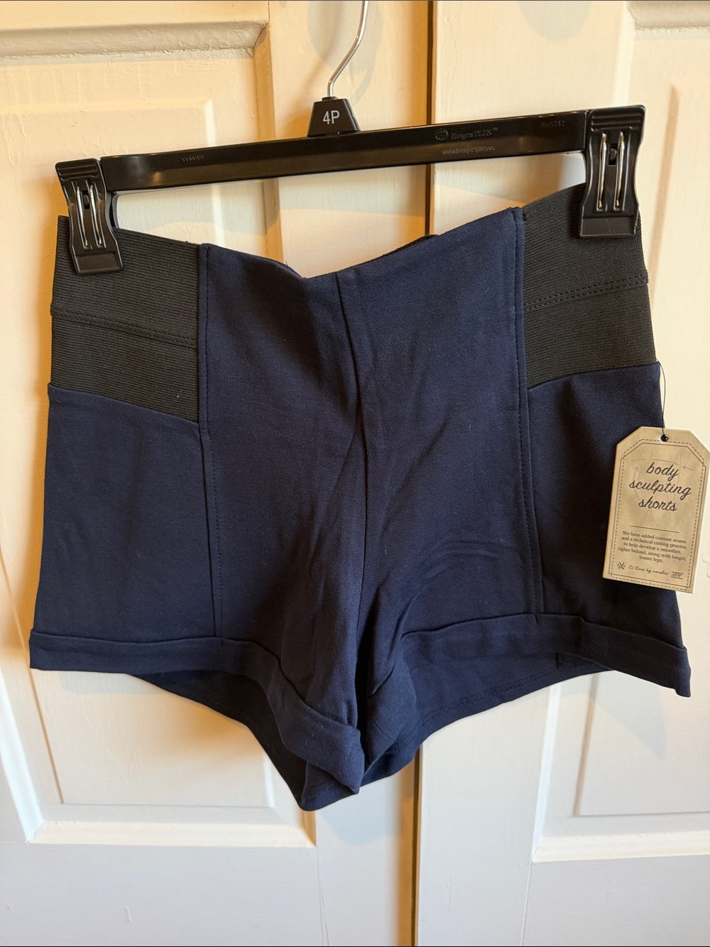 Ci Sono Navy Shorts with Black Side Panels